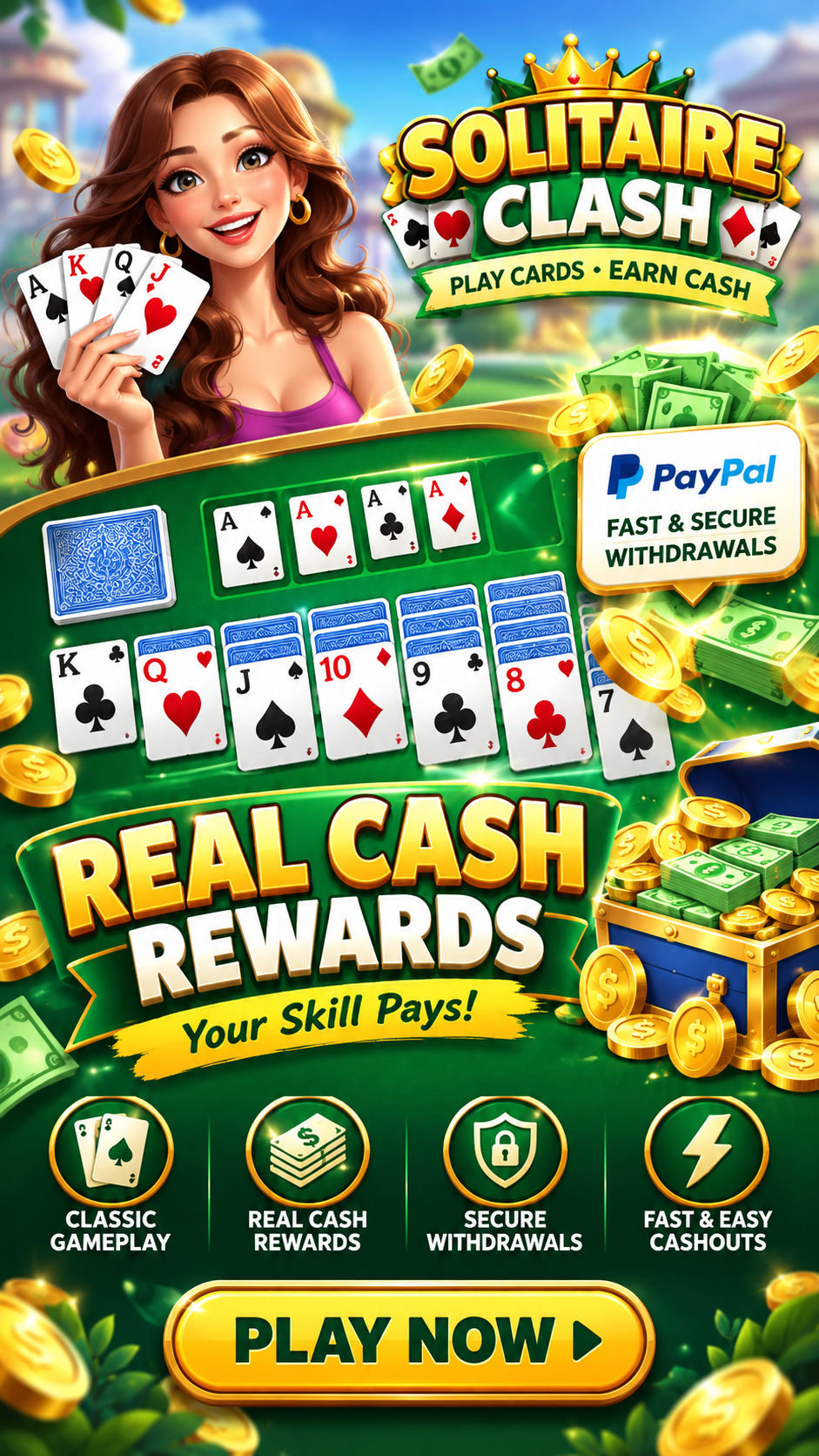 Solitaire Win Clash game promotional screenshot
